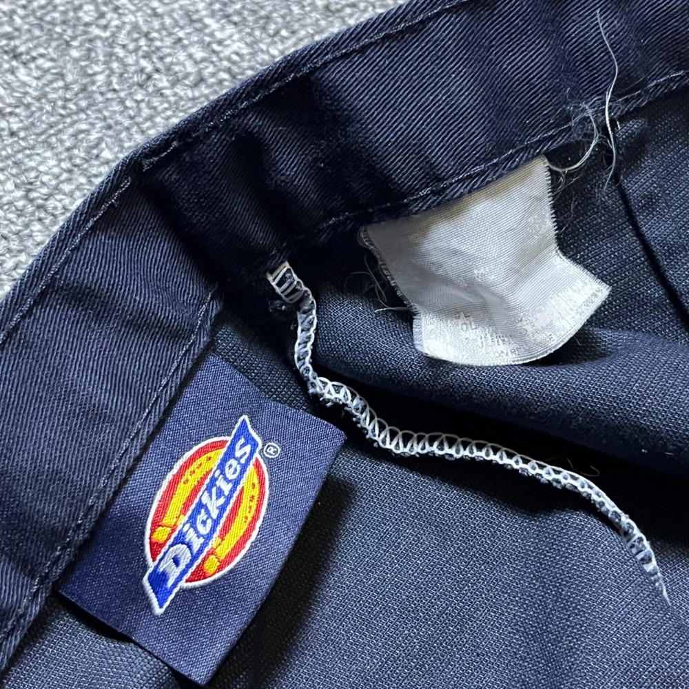 Dickies Flare Leg Work Pants Navy Blue Junior Twill Trousers Casual Utility - Picture 3 of 8